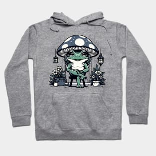 Solitary Frog Embraces the Gentle Rainfall Hoodie